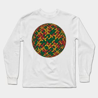 Metaballs Pattern Sphere (Rasta Colours) Long Sleeve T-Shirt